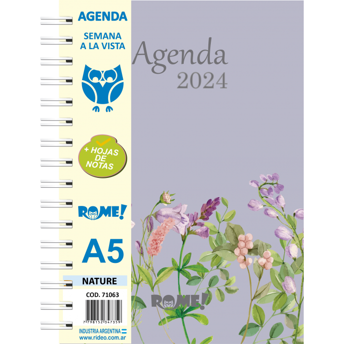 AGENDA ROME A5 CARTONE ESPIRAL SEMANAL 2026