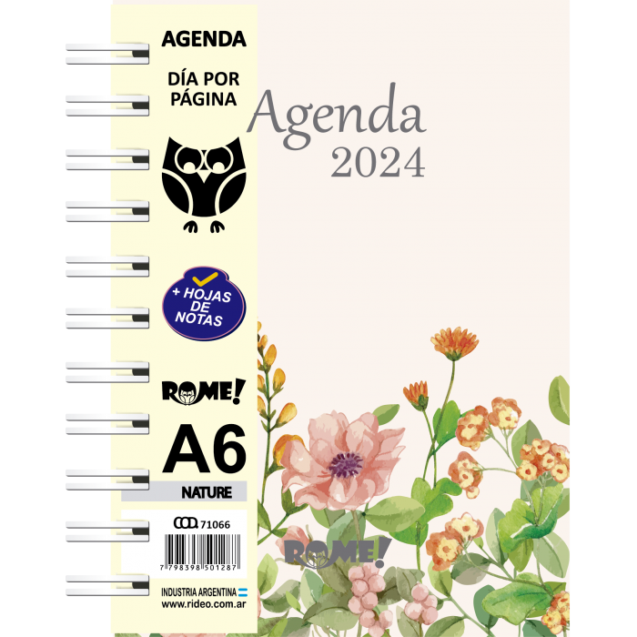 AGENDA ROME A6 CARTONE ESPIRAL DIARIA 2026