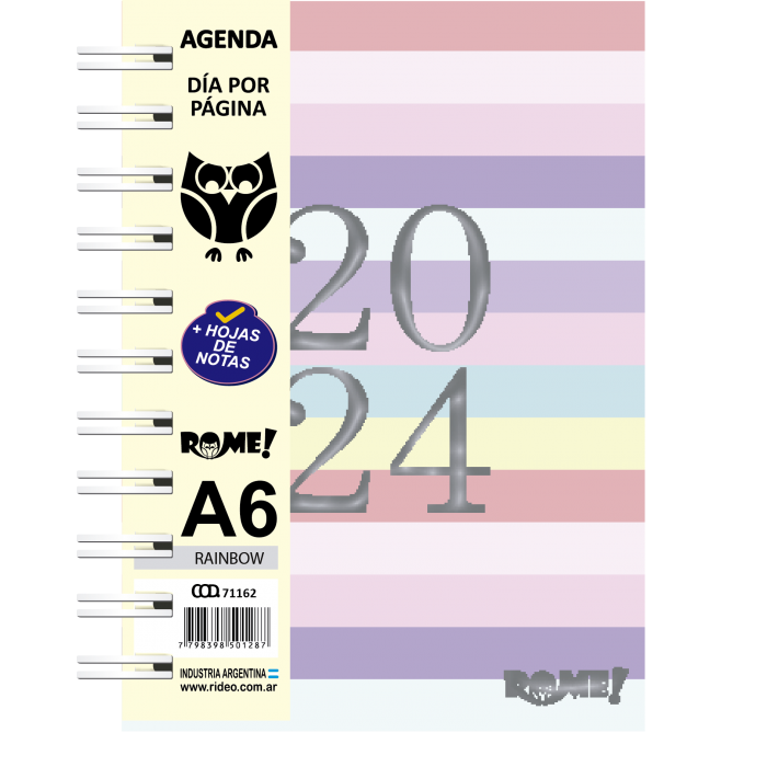 AGENDA ROME A6 CARTONE ESPIRAL DIARIA SHAPE