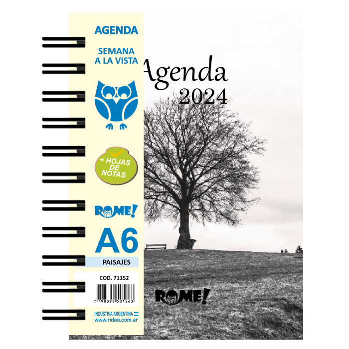 AGENDA ROME A6 CARTONE ESPIRAL SEMANAL ORGANIC