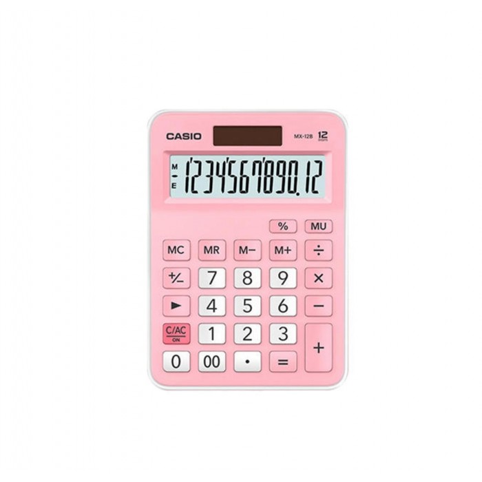 CALCULADORA CASIO DE MESA MX  12 PK ROSA