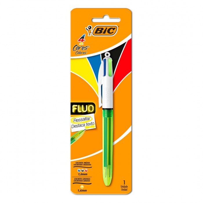BOLIGRAFO BIC 4 COLOR FLUO