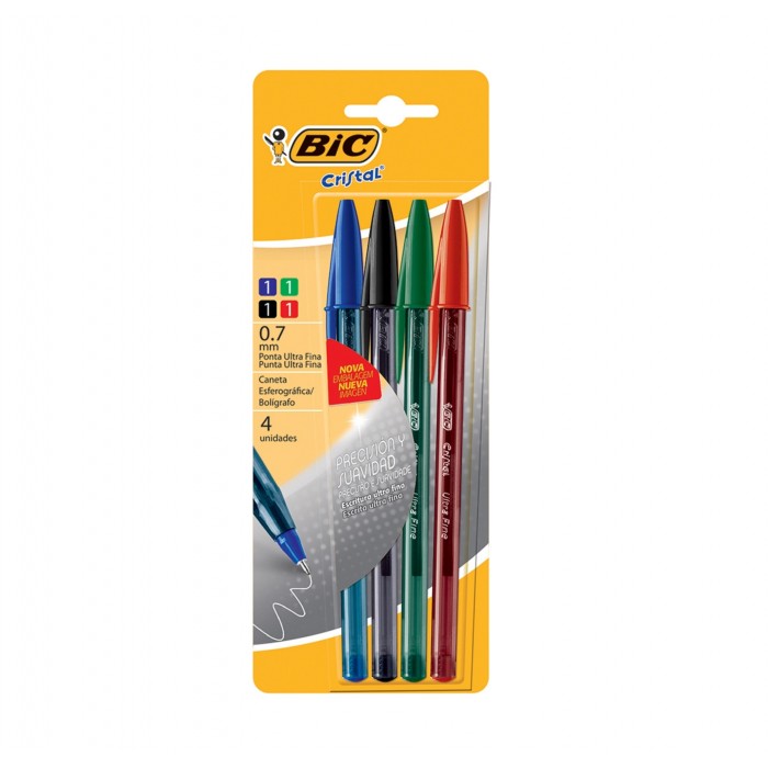 BOLIGRAFO BIC CRISTAL x 4...