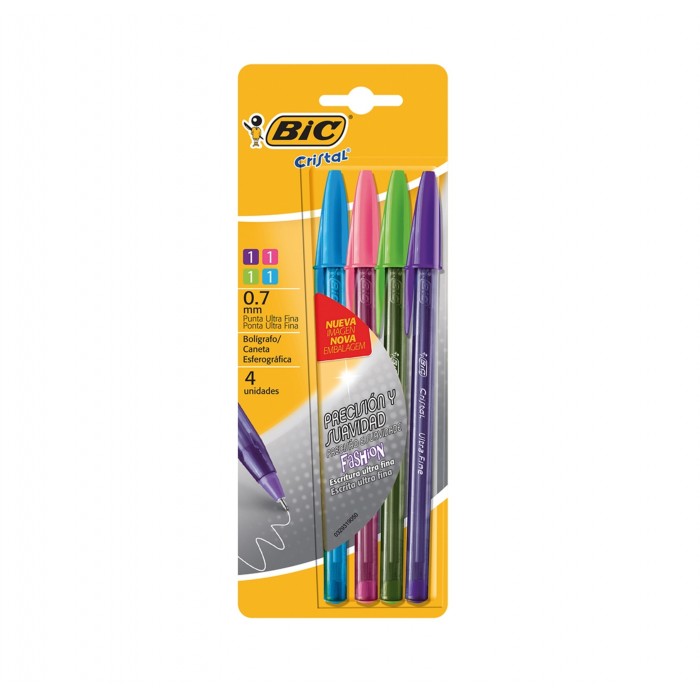 BOLIGRAFO BIC CRISTAL x 4...