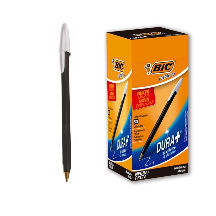 Boligrafo bic opaco x50 negro 1.0mm.