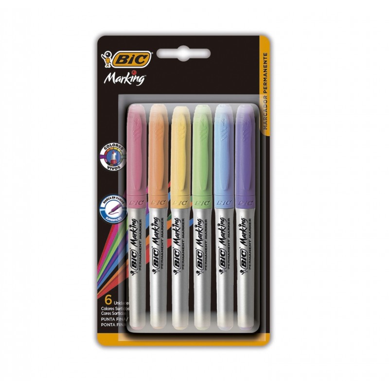 MARCADORES FIBRA BIC MARKING x 6 PASTEL MARCADORES FIBRA BIC MARKING x 6 PASTEL