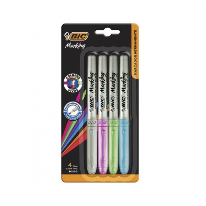 Marcadores fibra bic x4 metalizado