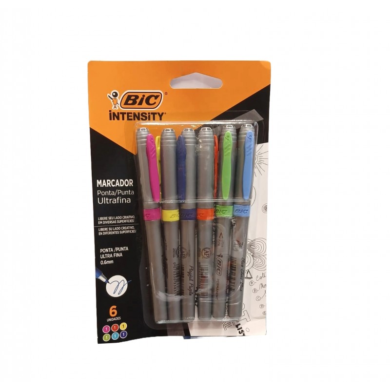 MARCADORES FIBRA BIC INTENSITY x 6 ULTRAFINA MARCADORES FIBRA BIC INTENSITY x 6 ULTRAFINA