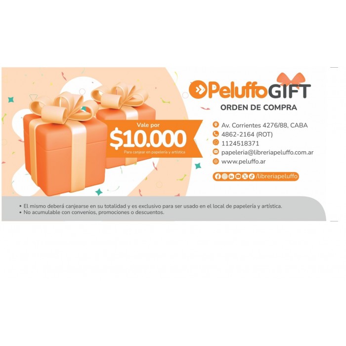 GIFT CARD PELUFFO PAPELERIA...