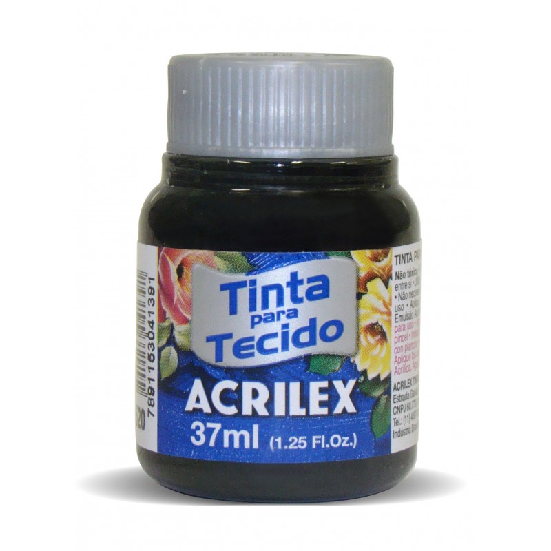 Pintura para tela acrilex 520 negro x37ml. Pintura para tela acrilex 520 negro x37ml.