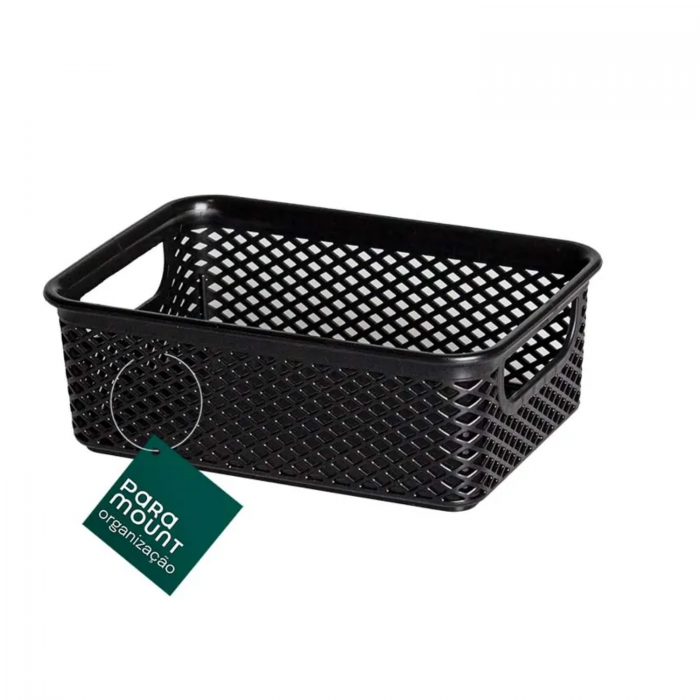 PARAMOUNT CAJA ORGANIZADOR CON MANIJA 17x12x6 PLASTICA NEGRO