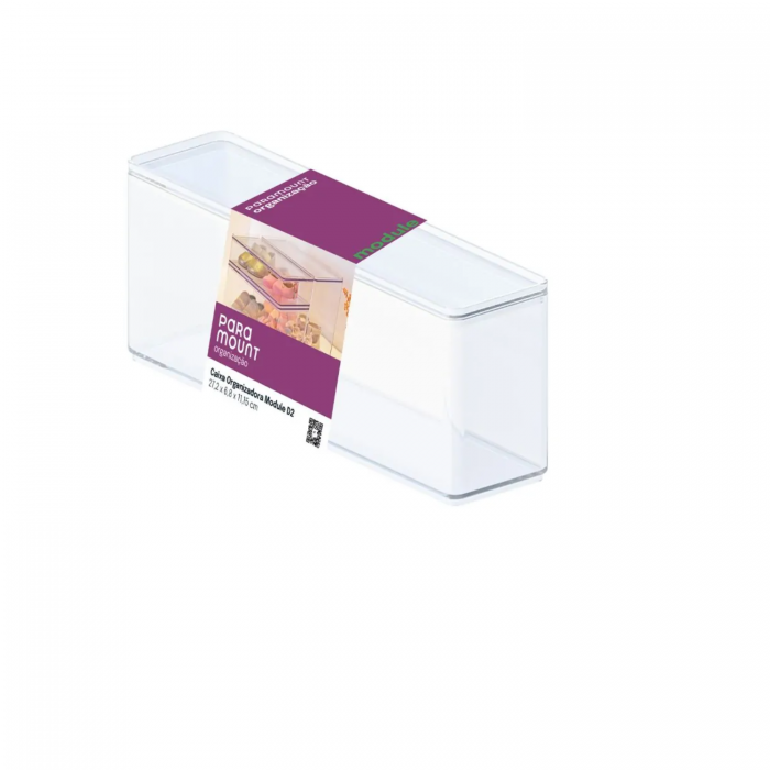 PARAMOUNT CAJA ORGANIZADOR ACRILICA CON TAPA 27.2x6.8x11.