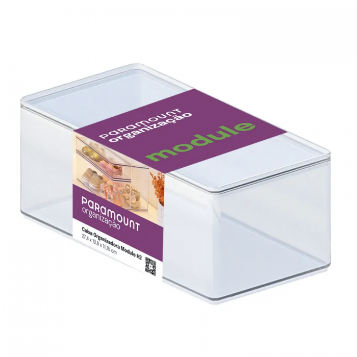 PARAMOUNT CAJA ORGANIZADOR ACRILICA CON TAPA 27.2x13.6x11