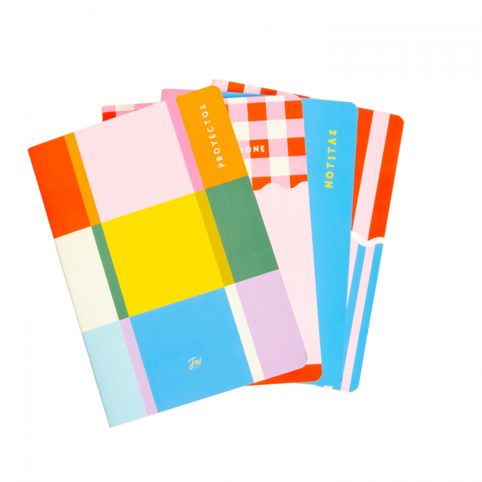 CUADERNO FW COLORBLOCK 14x21cm.x4
