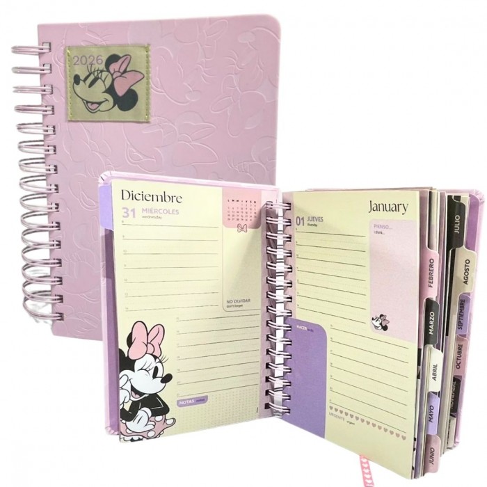 AGENDA MOOVING 14x20 ESPIRAL DIARIA MINNIE MOUSE