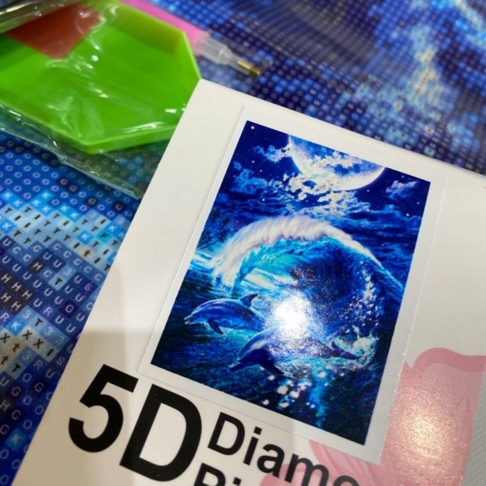 DIAMOND PAINTING TELA 30x40 DELFINES