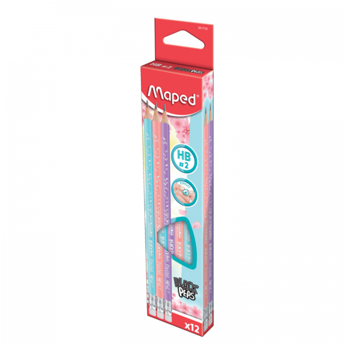 LAPIZ MAPED BLACK PEPS x12 HB PASTEL