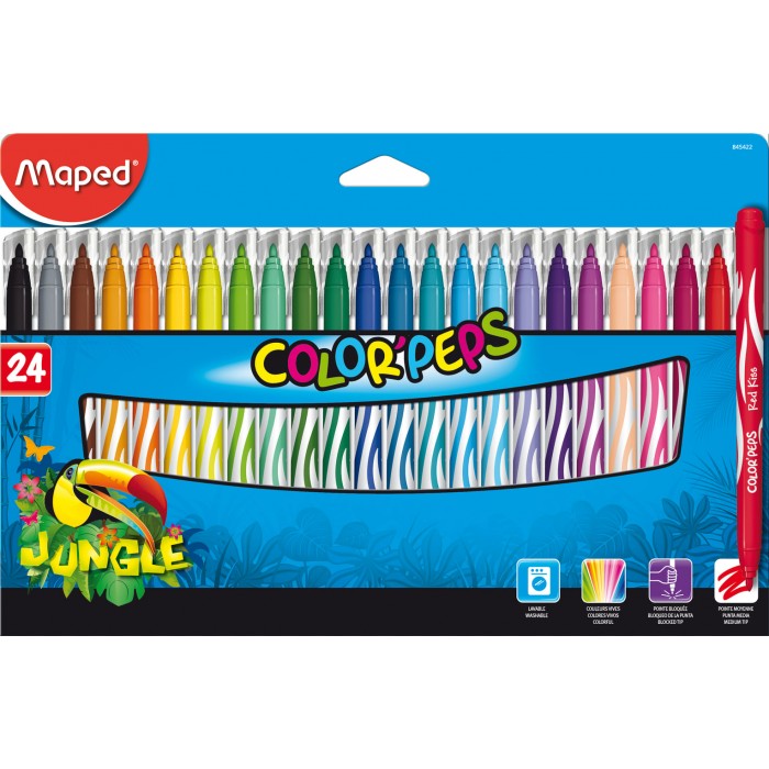 MARCADORES ESCOLAR MAPED COLORPEPS JUNGLE x24
