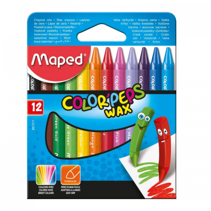 CRAYONES MAPED x12 COLORPEPS WAX JUMBO