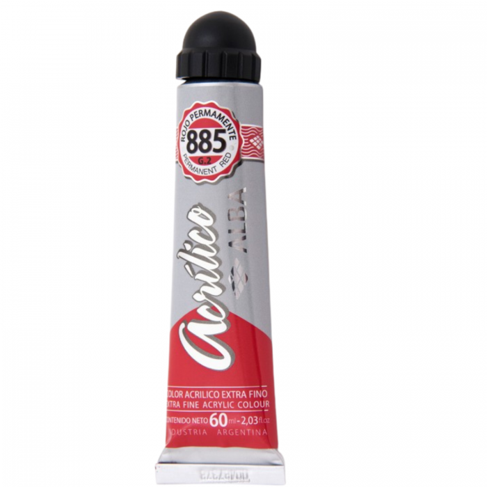 ACRILICO ALBA x   60ml.885 ROJO PERMANENTE