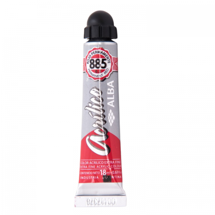 ACRILICO ALBA x   18ml.885 ROJO PERMANENTE
