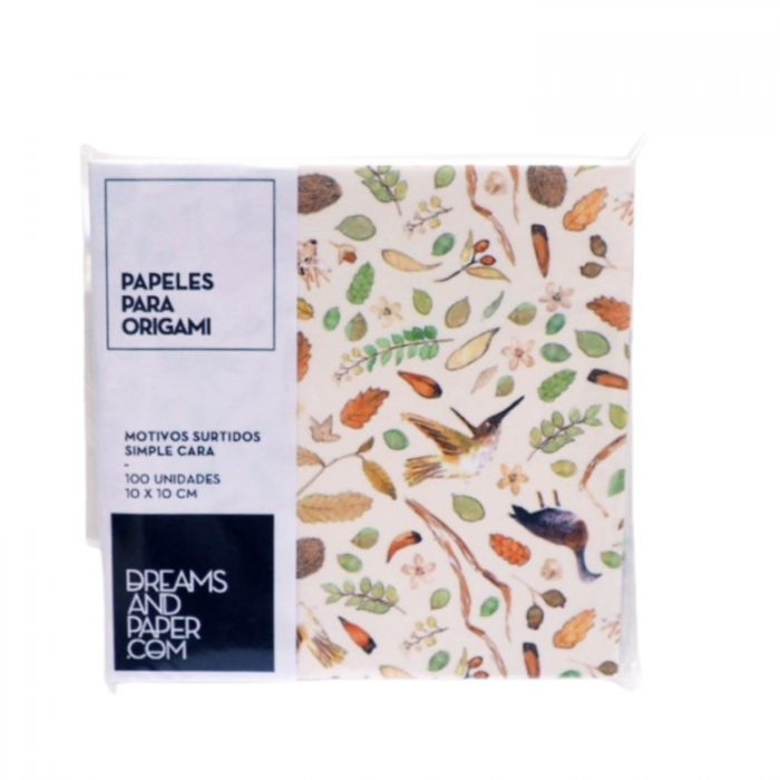 PAPEL ORIGAMI 10x10 90grs.MIX BOSQUE