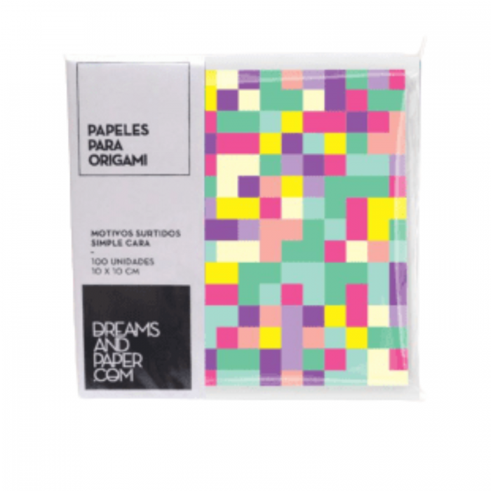 PAPEL ORIGAMI 10x10 90grs.MIX COLORES