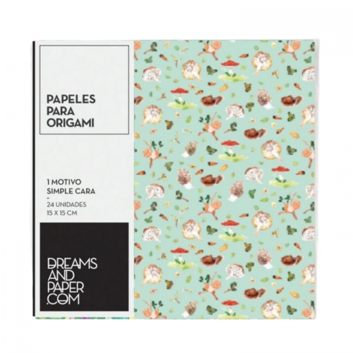 PAPEL ORIGAMI 15x15 90grs.HONGOS x24