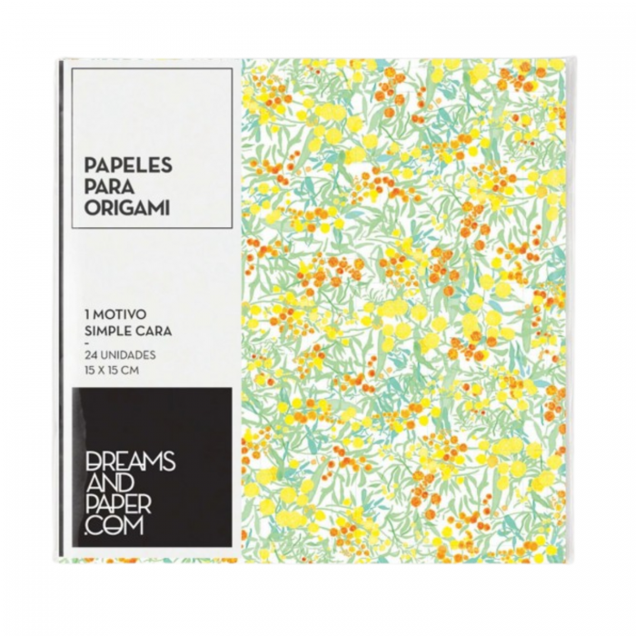 PAPEL ORIGAMI 15x15 90grs.PIÑONES x24