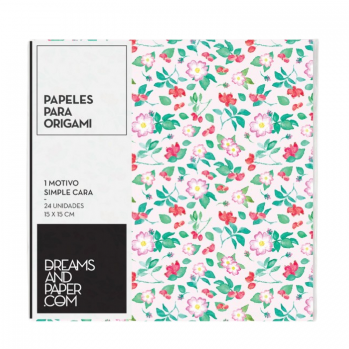 PAPEL ORIGAMI 15x15 90grs.ROSA x24