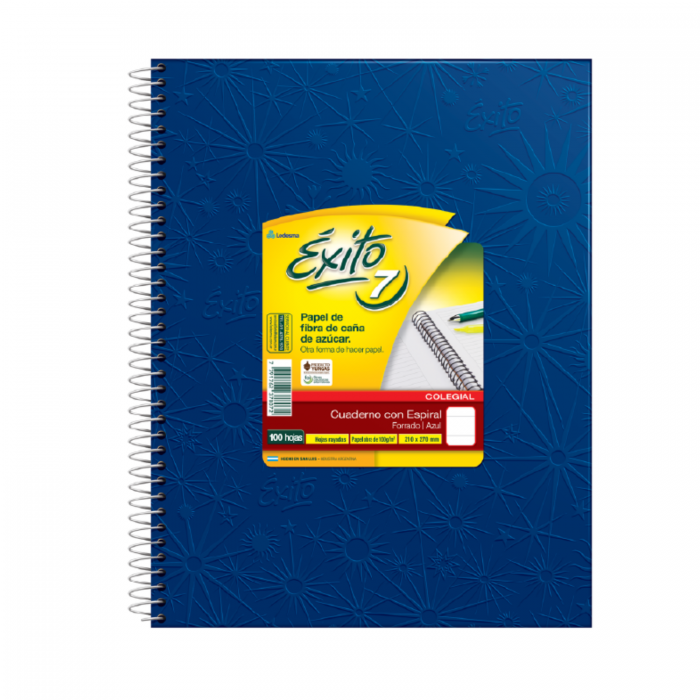 CUADERNO EXITO 7 CUAD 21x27  x60 HOJAS AZUL