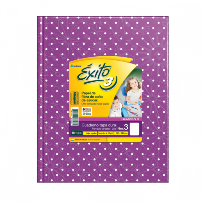 CUADERNO EXITO TAPA DURA  No.3  48hs.- LILA LUNARES