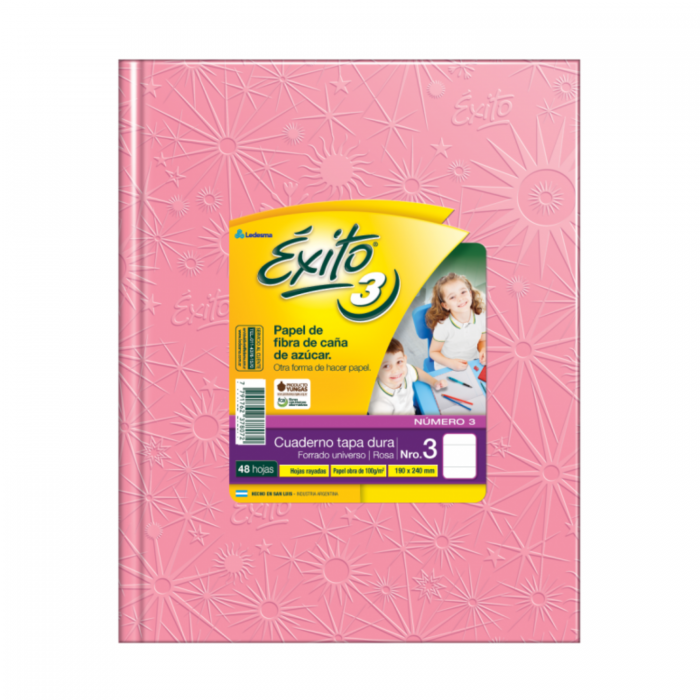 CUADERNO EXITO TAPA DURA  No.3  48hs.- ROSA