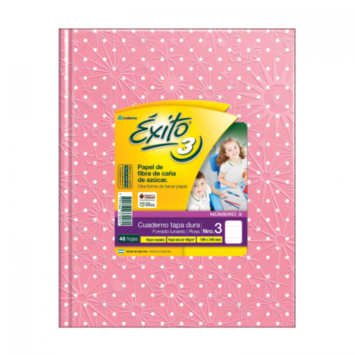 CUADERNO EXITO TAPA DURA  No.3  48hs.- ROSA LUNARES