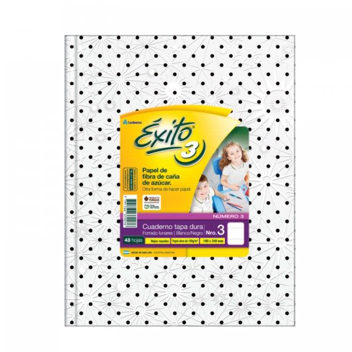 CUADERNO EXITO TAPA DURA  No.3  48hs.- BLANCO LUNAR