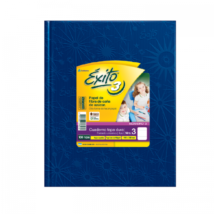 CUADERNO EXITO TAPA DURA  No.3 100hs.- AZUL