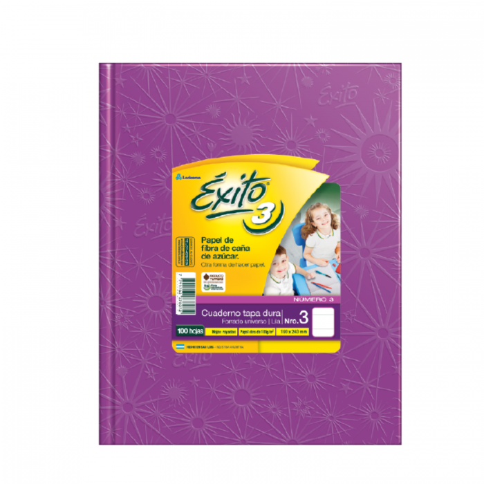 CUADERNO EXITO TAPA DURA  No.3 100hs.- LILA