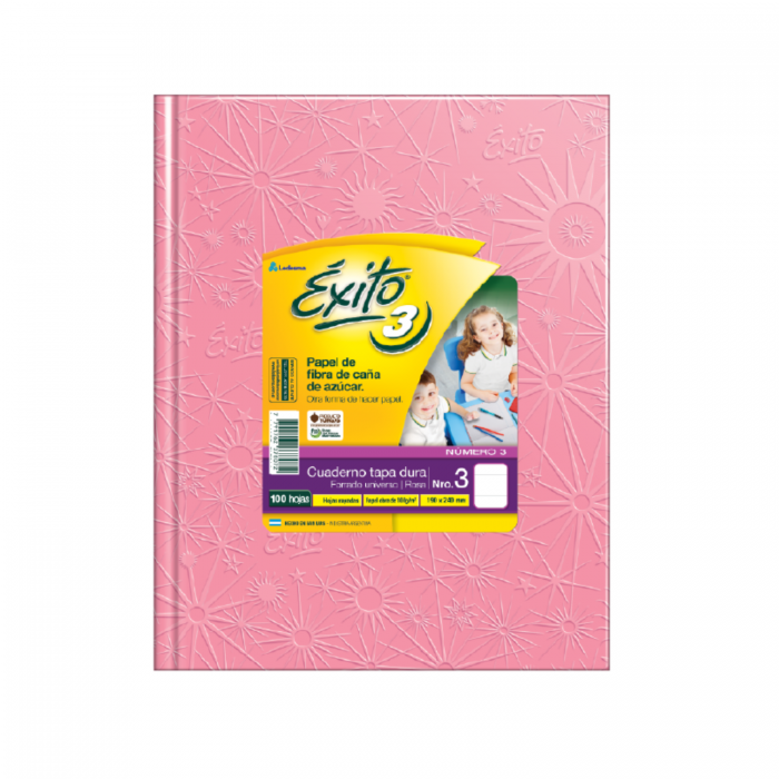 CUADERNO EXITO TAPA DURA  No.3 100hs.- ROSA