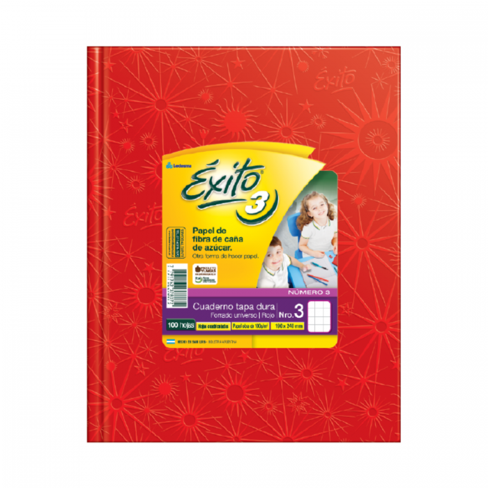 CUADERNO EXITO TAPA DURA  No.3 100hs.CUAD ROJO