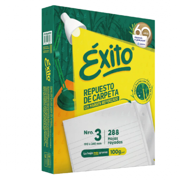 REPUESTO ESCOLAR EXITO - x288 HOJAS CON BANDA