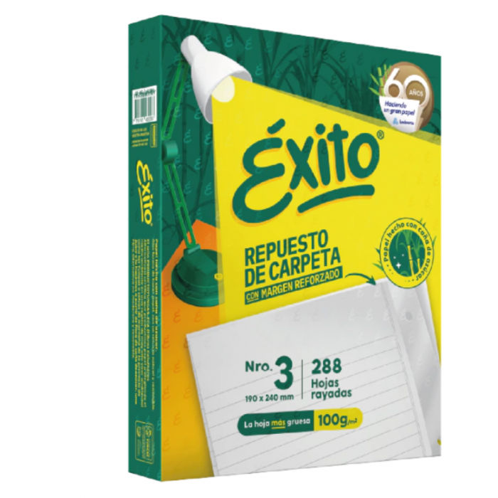 REPUESTO ESCOLAR EXITO - x288 HOJAS SIN BANDA