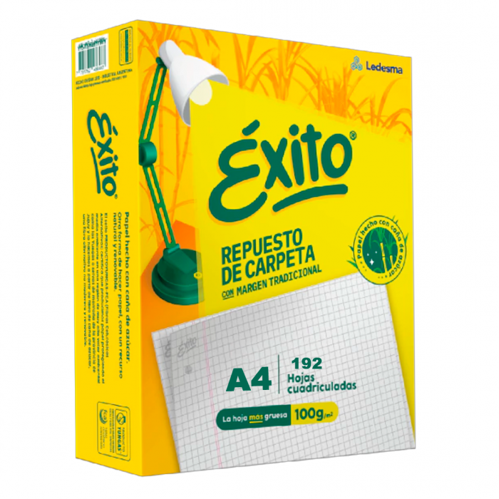 REPUESTO ESCOLAR EXITO A4 CUAD 192 HOJAS CON BANDA