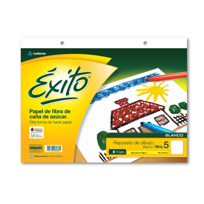 REPUESTO ESCOLAR EXITO No.5 BLANCO x8 HOJAS