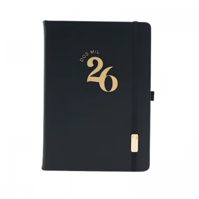 AGENDA FW 2 DIAS POR HOJA ENCUADERNADA 12x17 CLASSIC BLACK