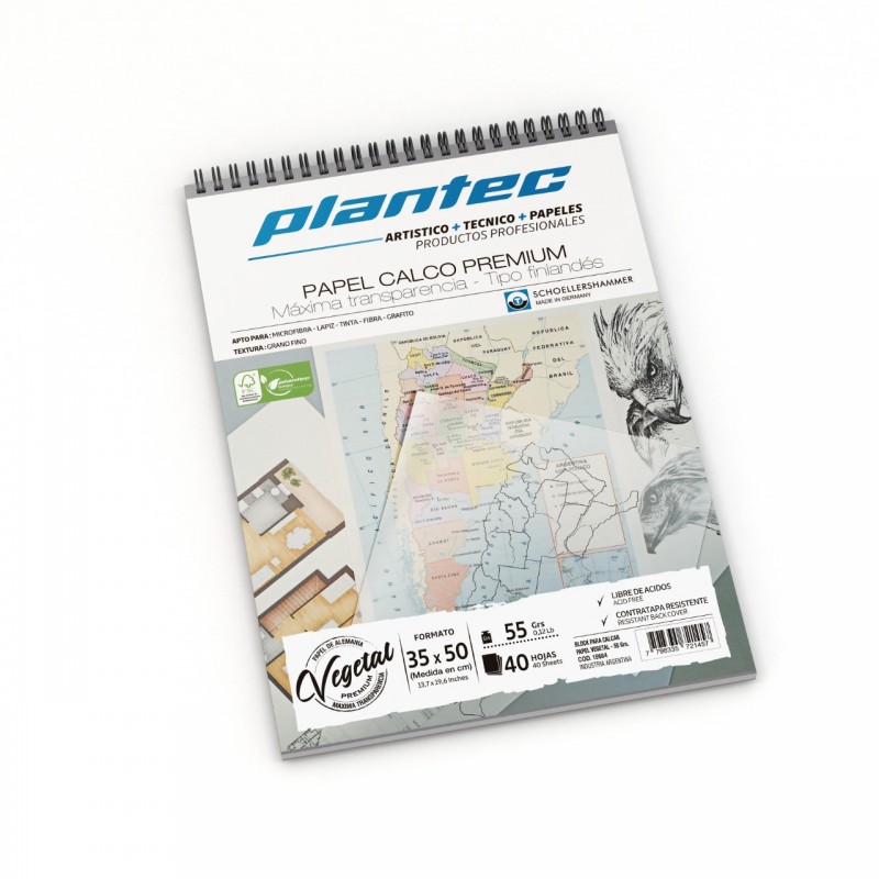 Block plantec 35x50 55grs.calco espiral 40h Block plantec 35x50 55grs.calco espiral 40h