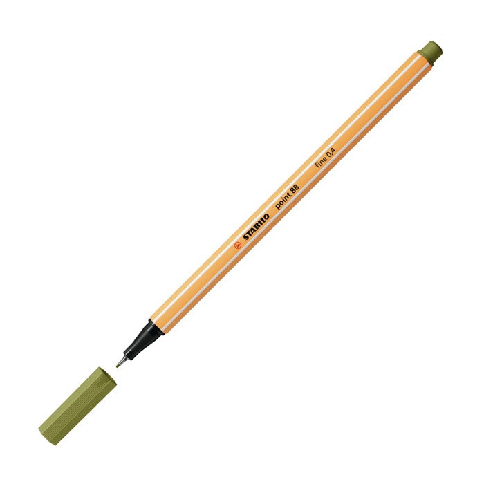 Marcadores fibra stabilo 88 verde barro 37
