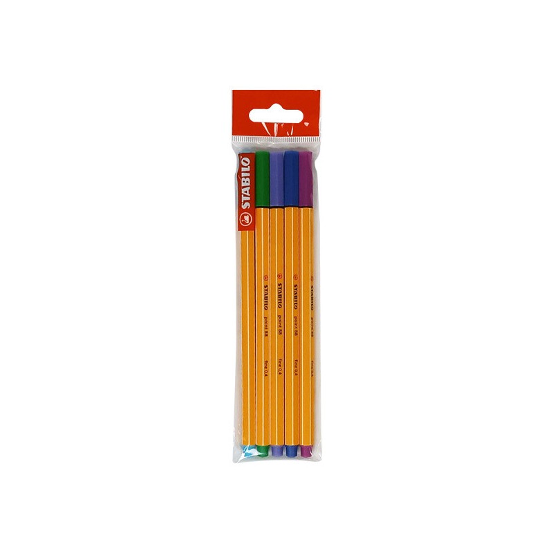 Marcadores fibra stabilo 88 x 5 frios Marcadores fibra stabilo 88 x 5 frios