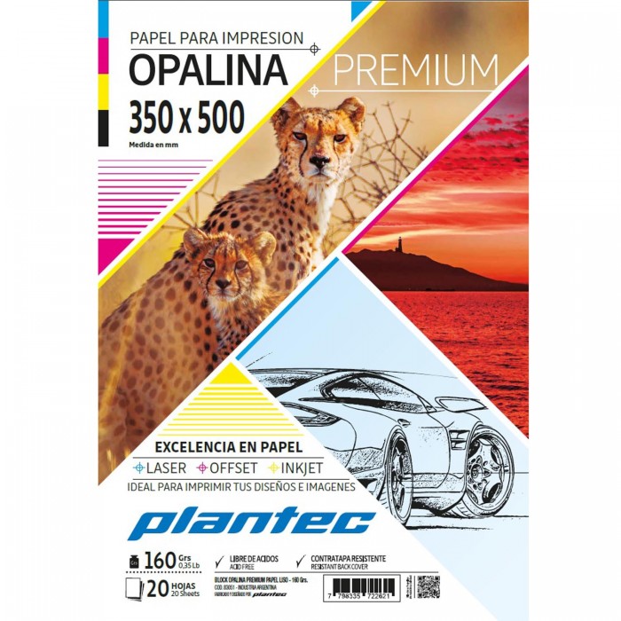 Opalina art nature 35 x50 blanco 160g.x2