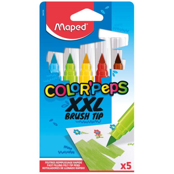 Marcadores escolar maped colorpeps jumbo brush x5