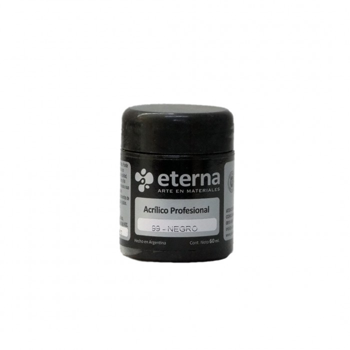 Acrilico eterna profesional negro  x 60ml.